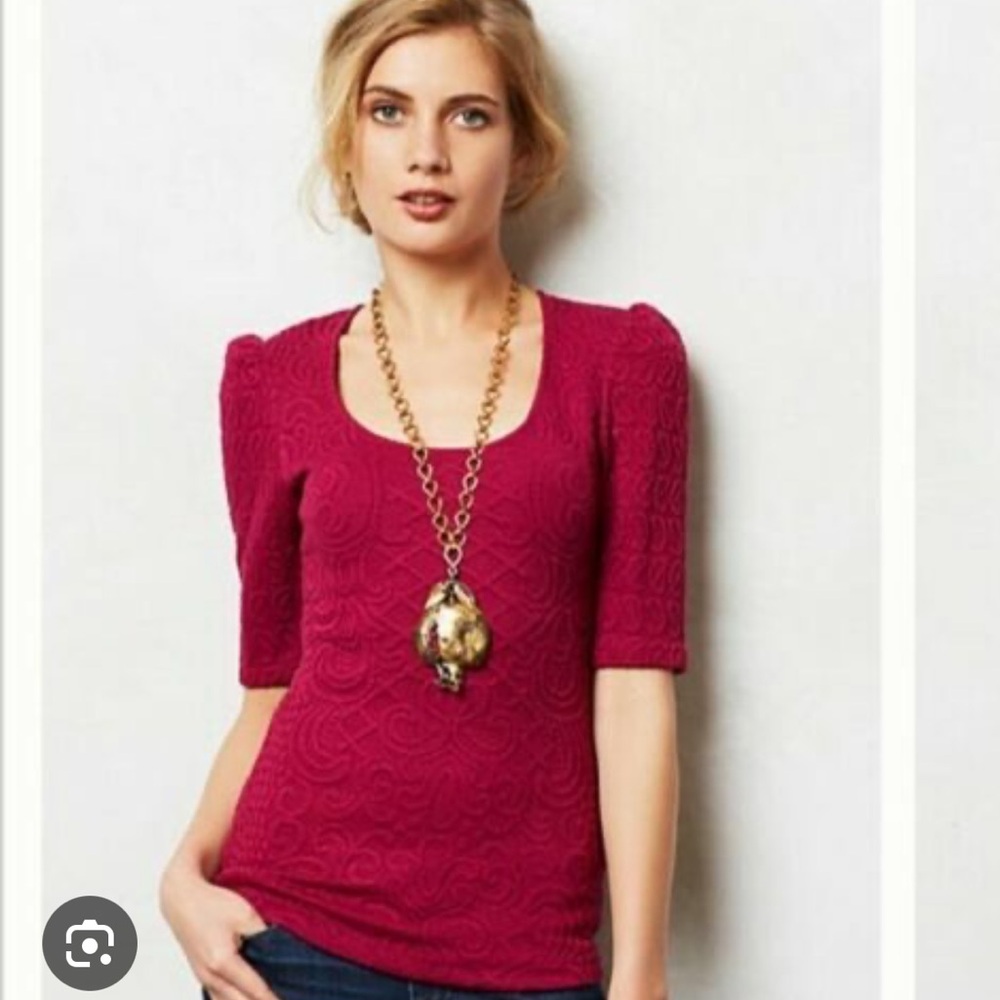 Anthropologie Athlone Jacquard textured top by Deletta Size M